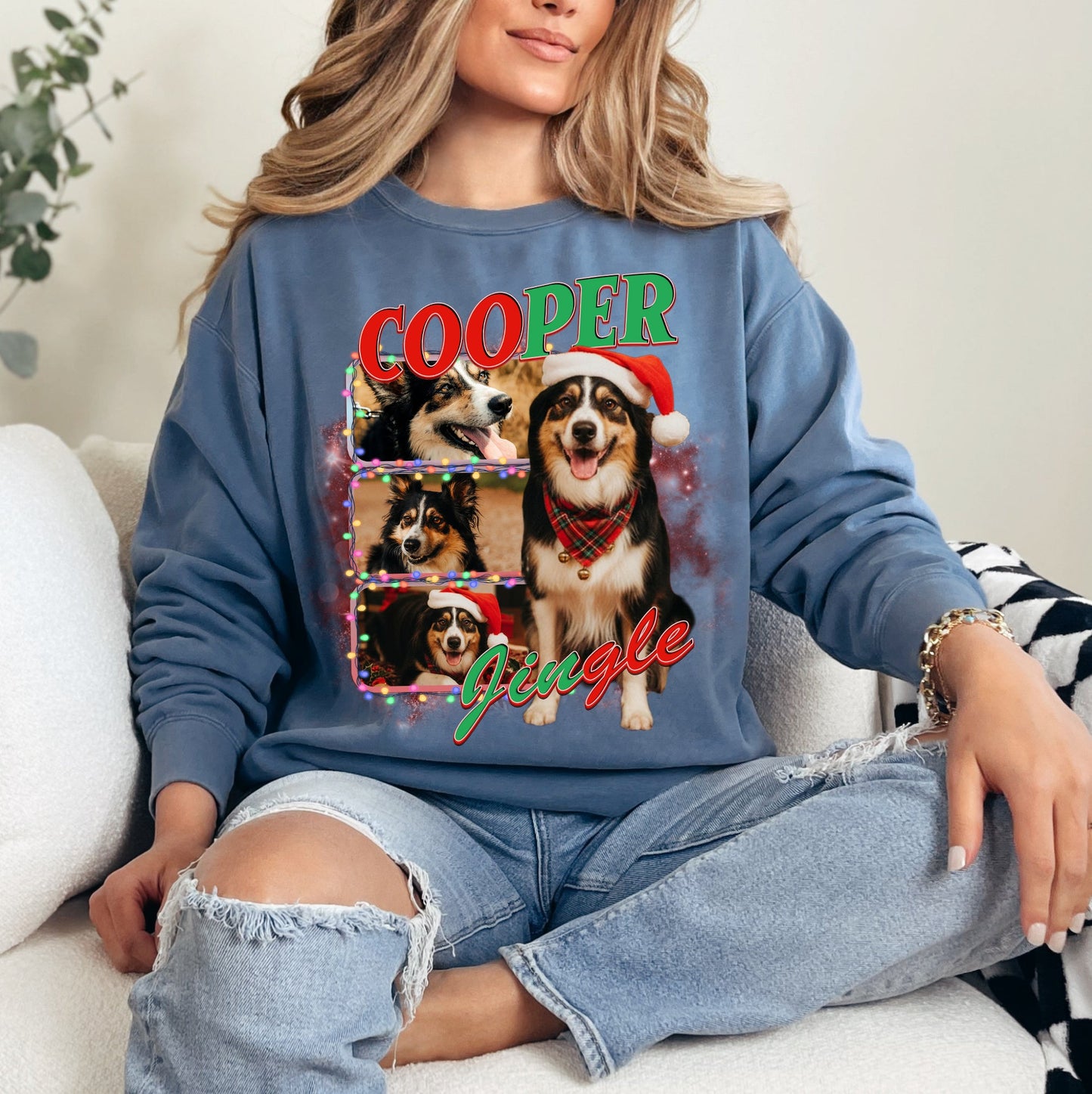 Custom Dog Photo Tee – Unique Christmas T-Shirts for Pet Lovers