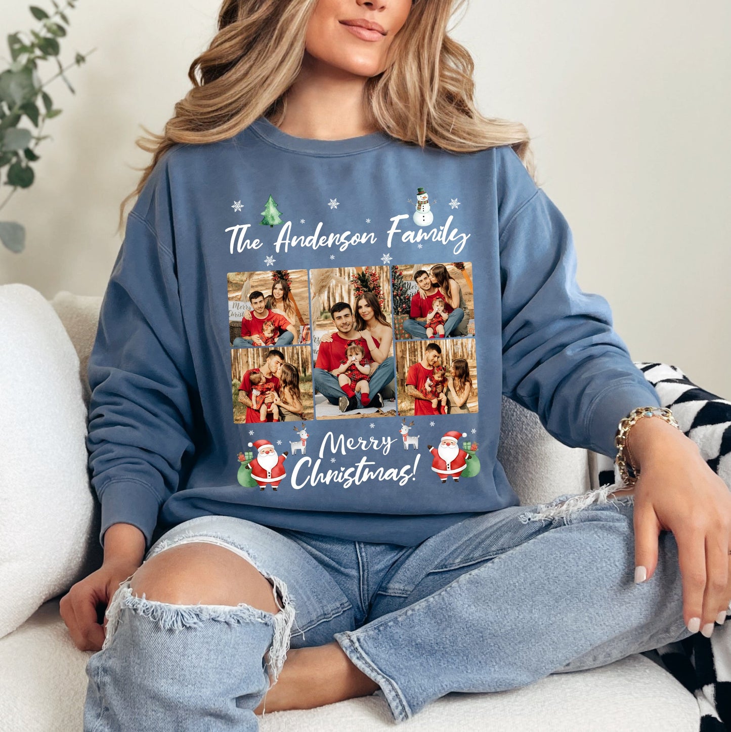 Custom Family Christmas Tee - Personalized Photo Merry Christmas T-Shirts