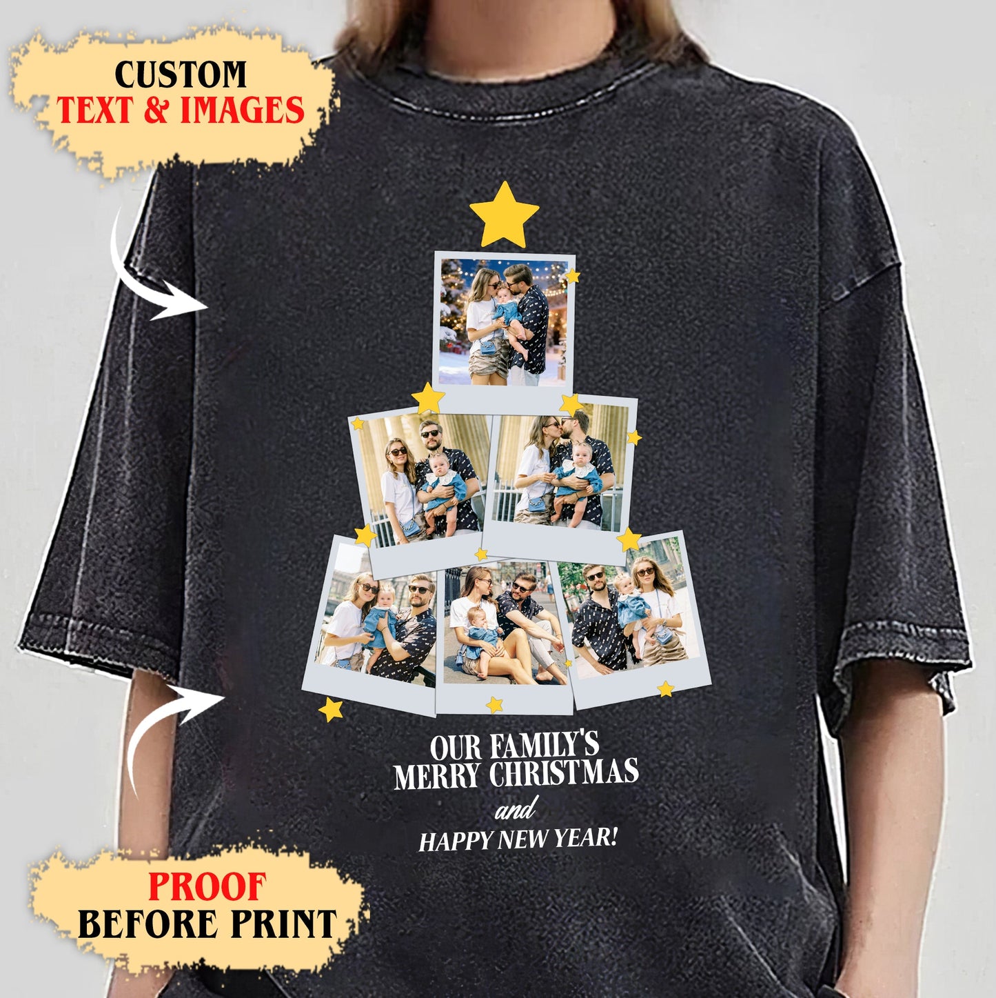 Custom Family Christmas Tree Tee – Personalized Merry Christmas T-Shirts