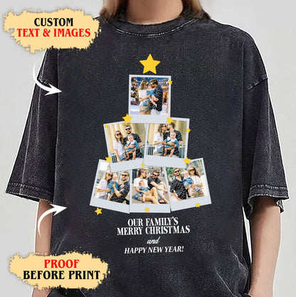 Custom Family Christmas Tree Tee – Personalized Merry Christmas T-Shirts