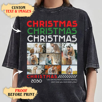 Christmas Memories Photo Collage Tee – Personalized Holiday Love T-Shirts