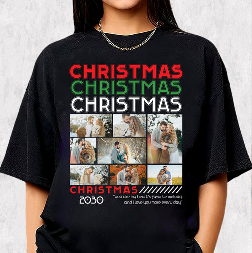 Christmas Memories Photo Collage Tee – Personalized Holiday Love T-Shirts
