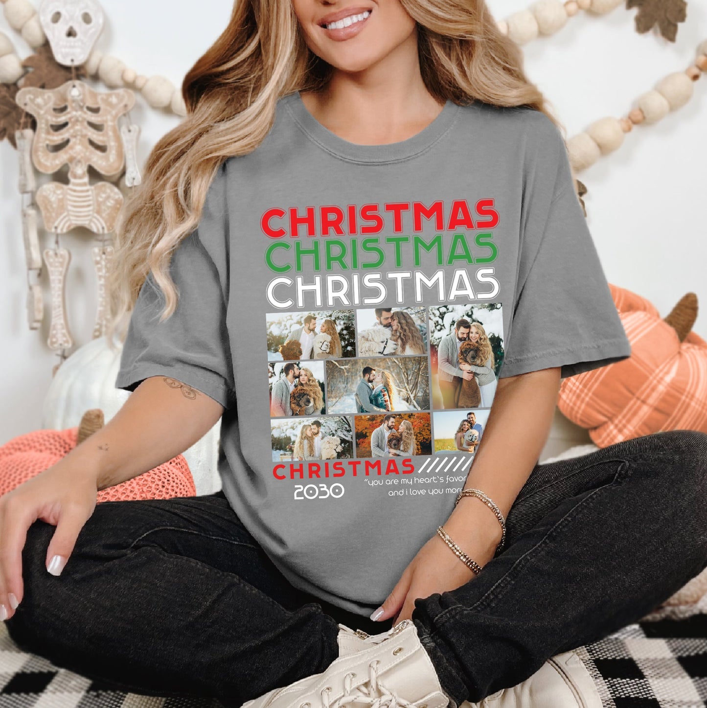 Christmas Memories Photo Collage Tee – Personalized Holiday Love T-Shirts