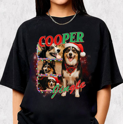 Custom Dog Photo Tee – Unique Christmas T-Shirts for Pet Lovers