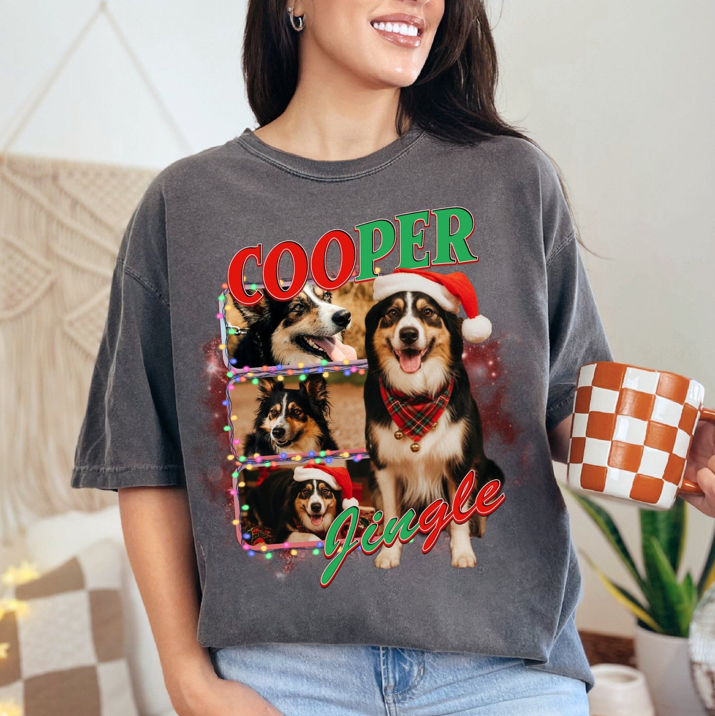 Custom Dog Photo Tee – Unique Christmas T-Shirts for Pet Lovers