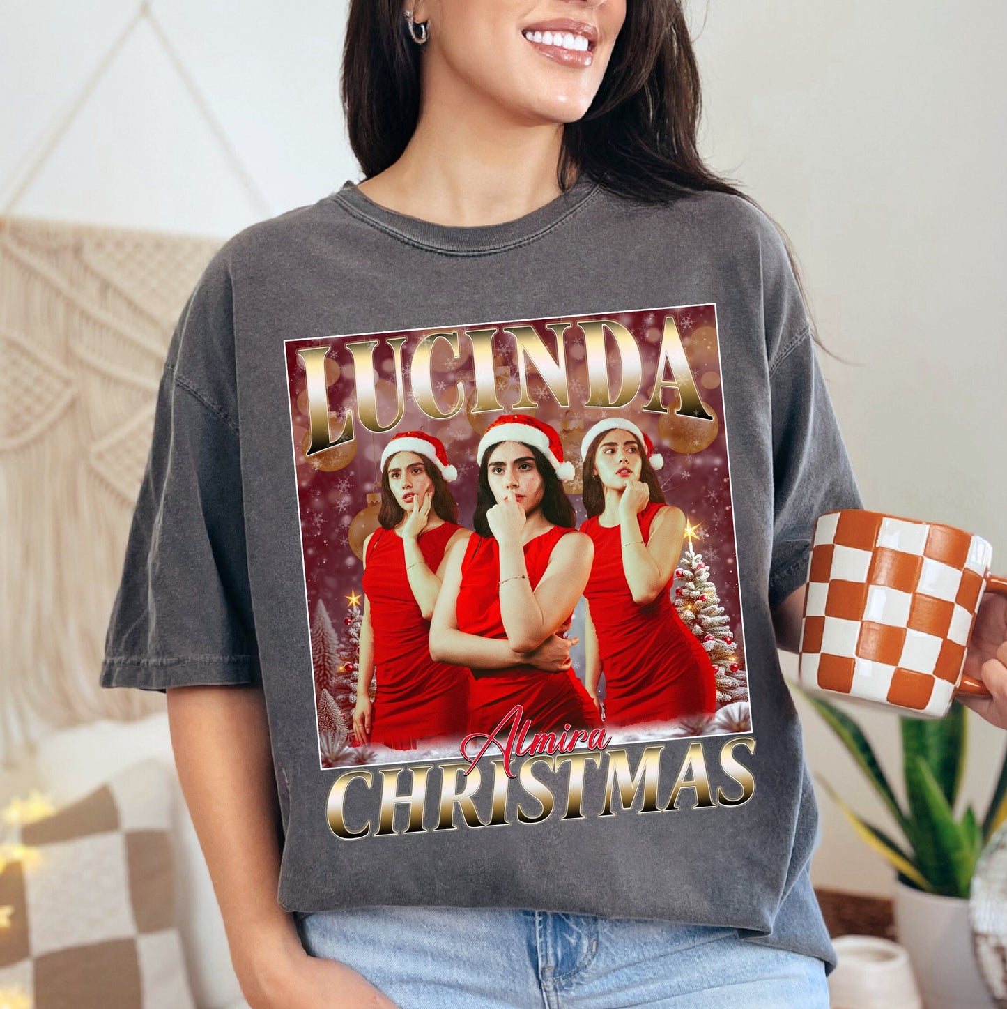 Custom Christmas Photo Tee - Personalized Holiday Comfort Colors T-Shirts