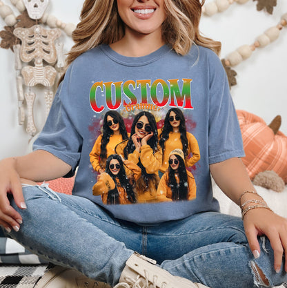 Holiday Custom Portrait Tee - Christmas Photo Collage T-Shirts Gift