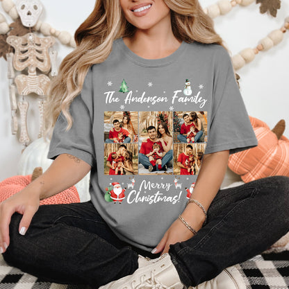 Custom Family Christmas Tee - Personalized Photo Merry Christmas T-Shirts