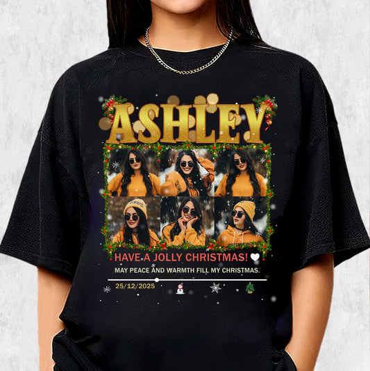 Personalized Holiday Memories Tee - Custom Christmas Photo T-Shirts Gift