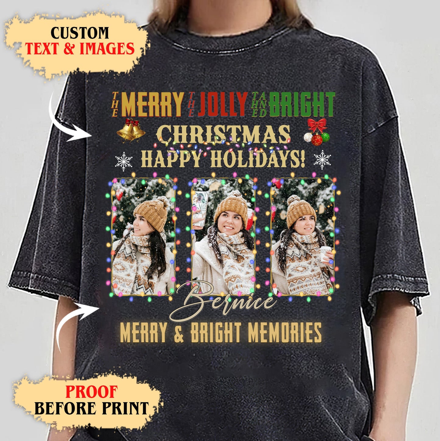 Winter Cheer Moments Tee - Personalized Merry & Bright Christmas T-Shirts