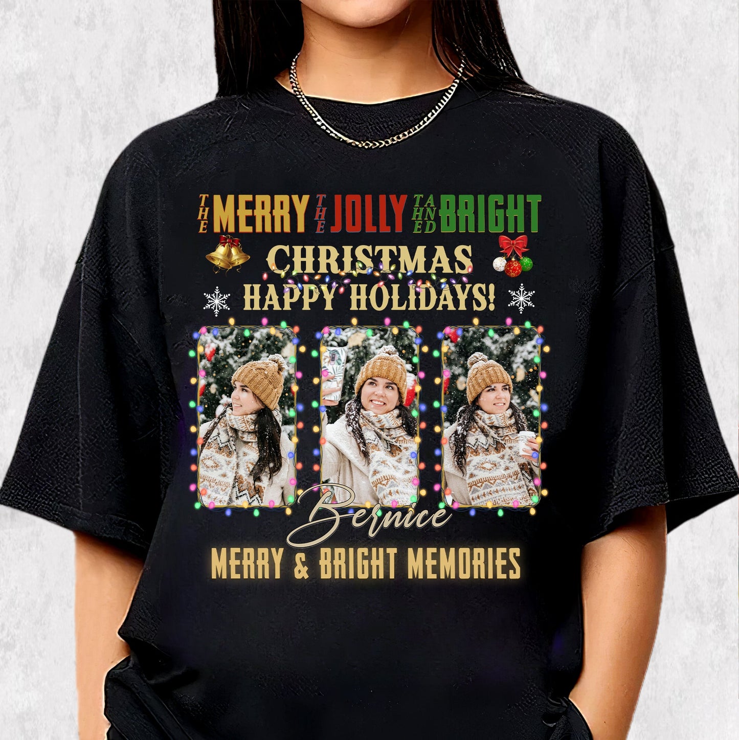 Winter Cheer Moments Tee - Personalized Merry & Bright Christmas T-Shirts