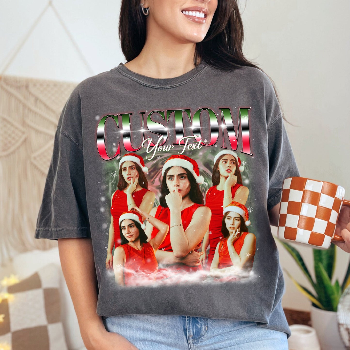 Vintage Holiday Vibes Tee - Unique Custom Christmas T-shirts