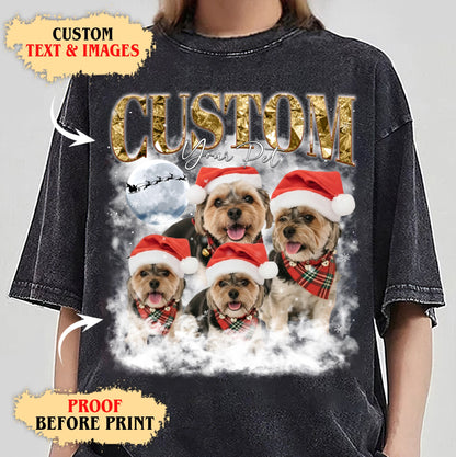 Merry Christmas Pet Photo Tee - Custom Dog Lover T-Shirts
