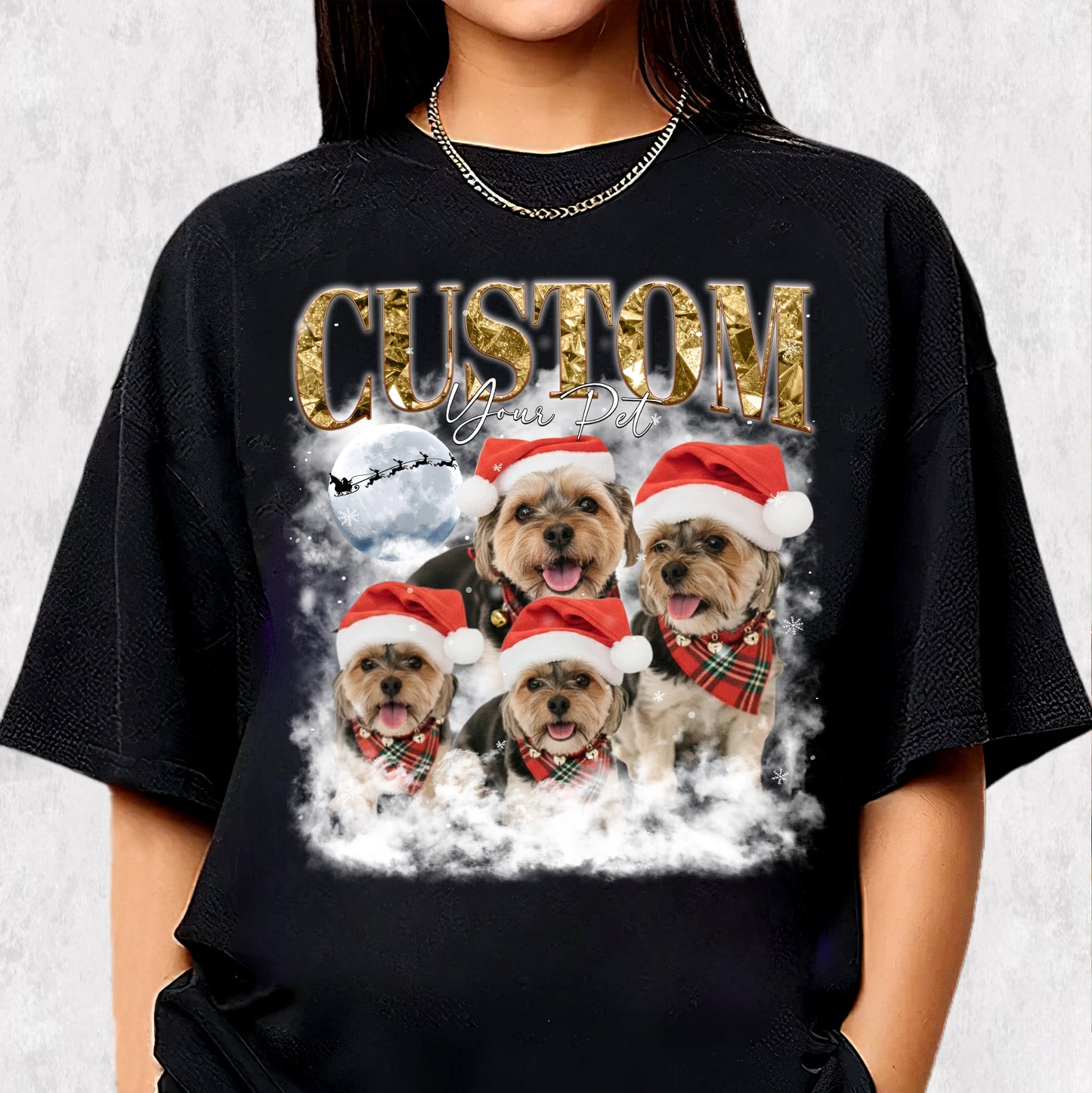 Merry Christmas Pet Photo Tee - Custom Dog Lover T-Shirts