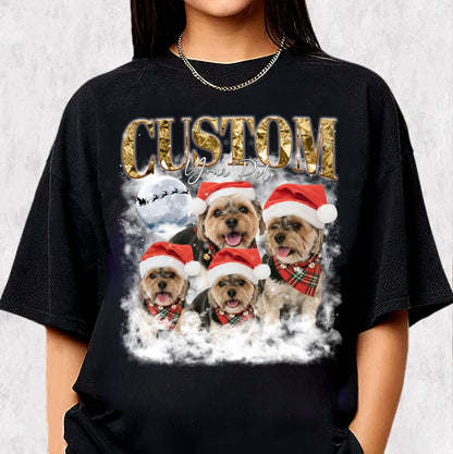Merry Christmas Pet Photo Tee - Custom Dog Lover T-Shirts
