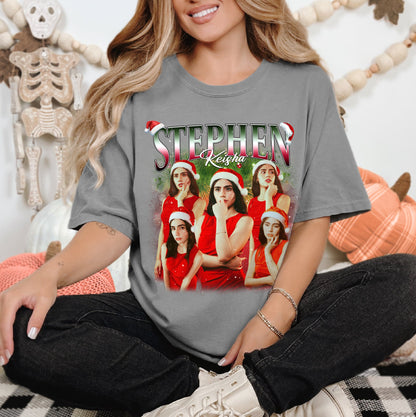 Custom Christmas Photo Tee - Personalized Holiday Comfort Colors T-Shirts
